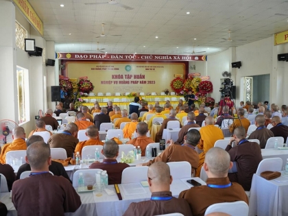 Hoà thượng Thích Bảo Nghiêm chia sẻ kinh nghiệm hoằng pháp tại Khóa tập huấn năm 2023